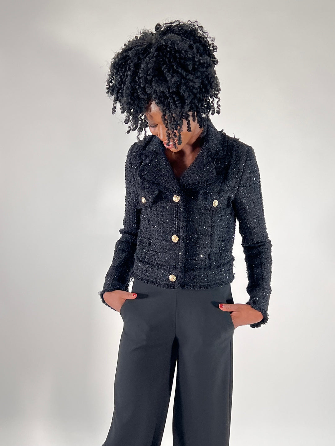 Blazer-Jacke Elegant mit Fransen-Details