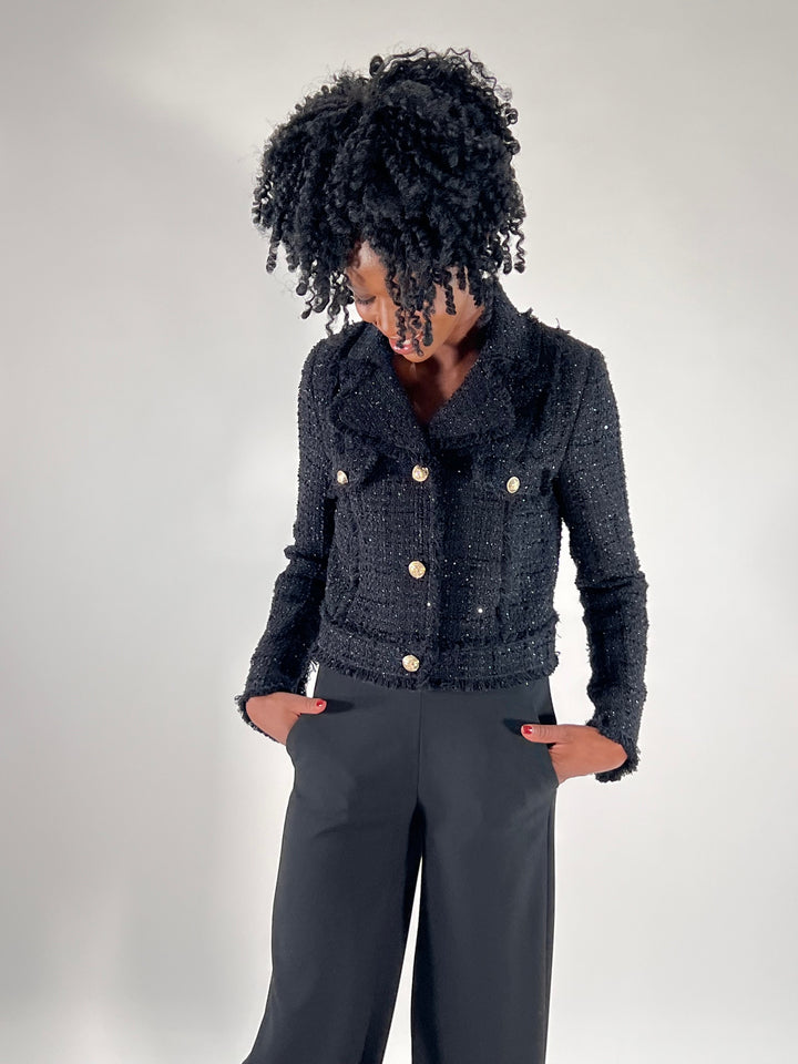 Blazer-Jacke Elegant mit Fransen-Details