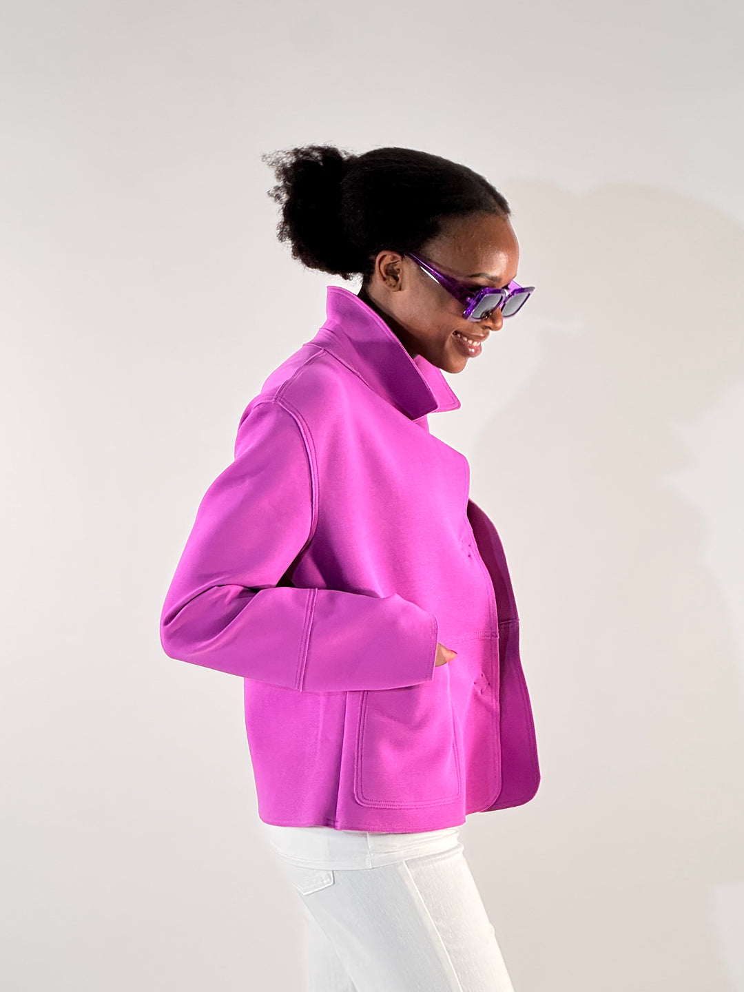 Scuba -Kastenjacke in Violett