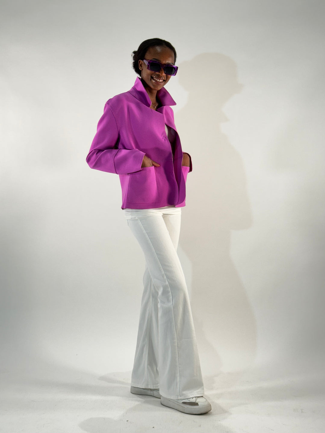 Scuba -Kastenjacke in Violett