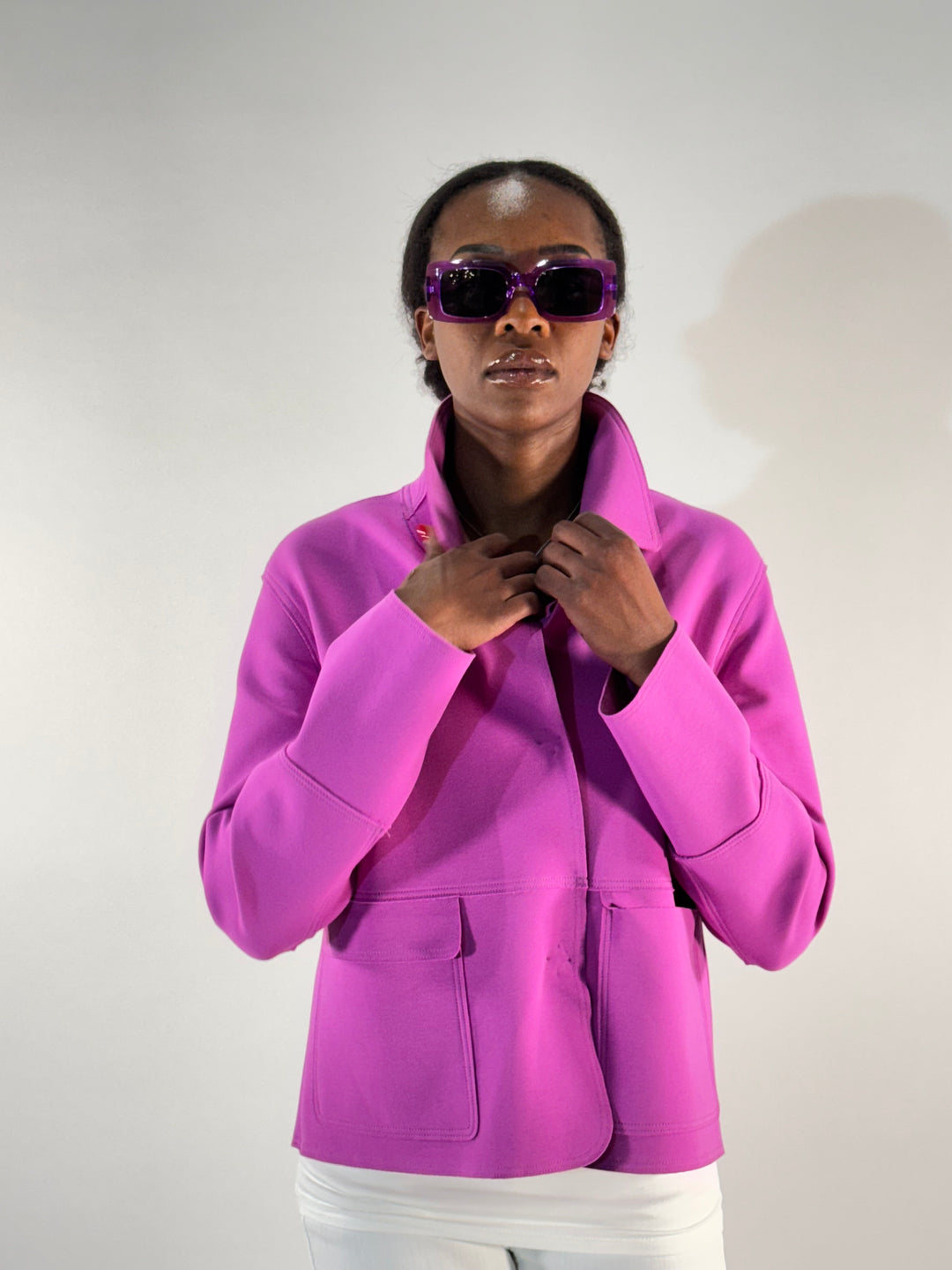 Scuba -Kastenjacke in Violett