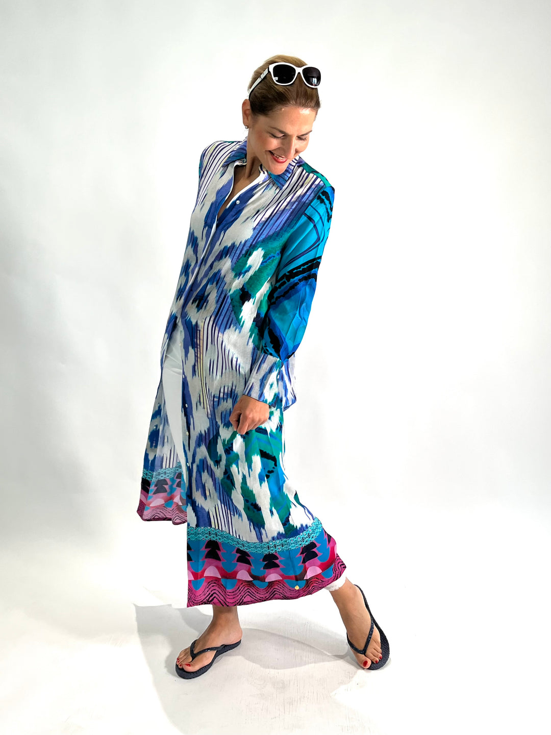 Hemdblusenkleid Maxi Azur