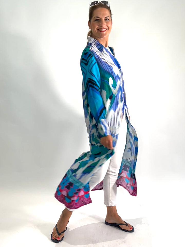 Hemdblusenkleid Maxi Azur