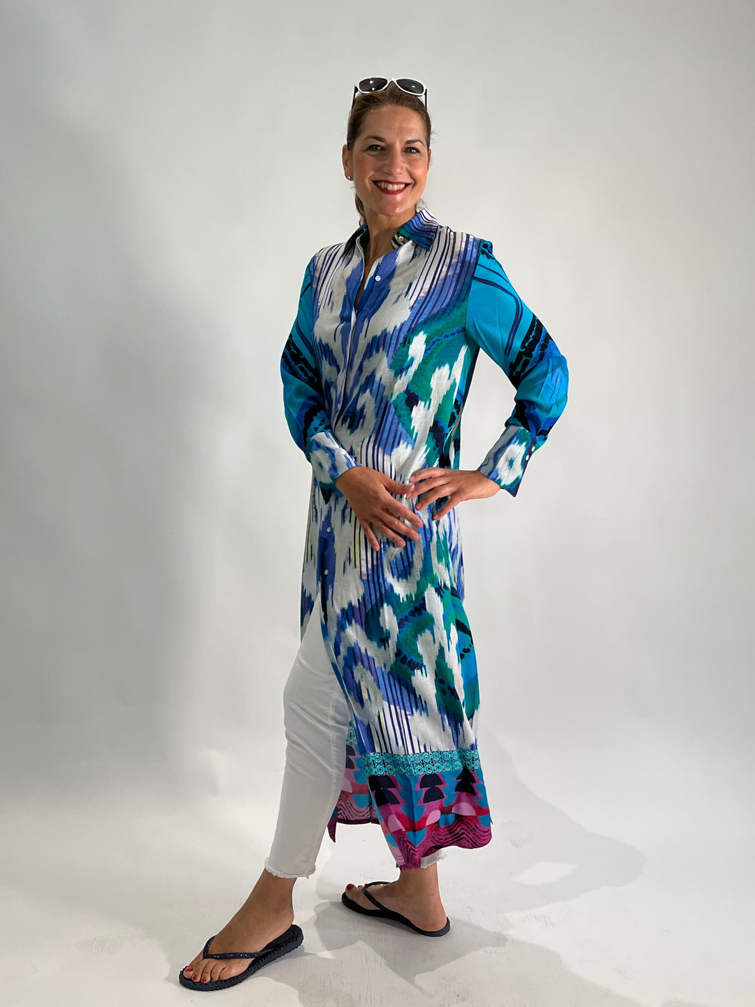 Hemdblusenkleid Maxi Azur