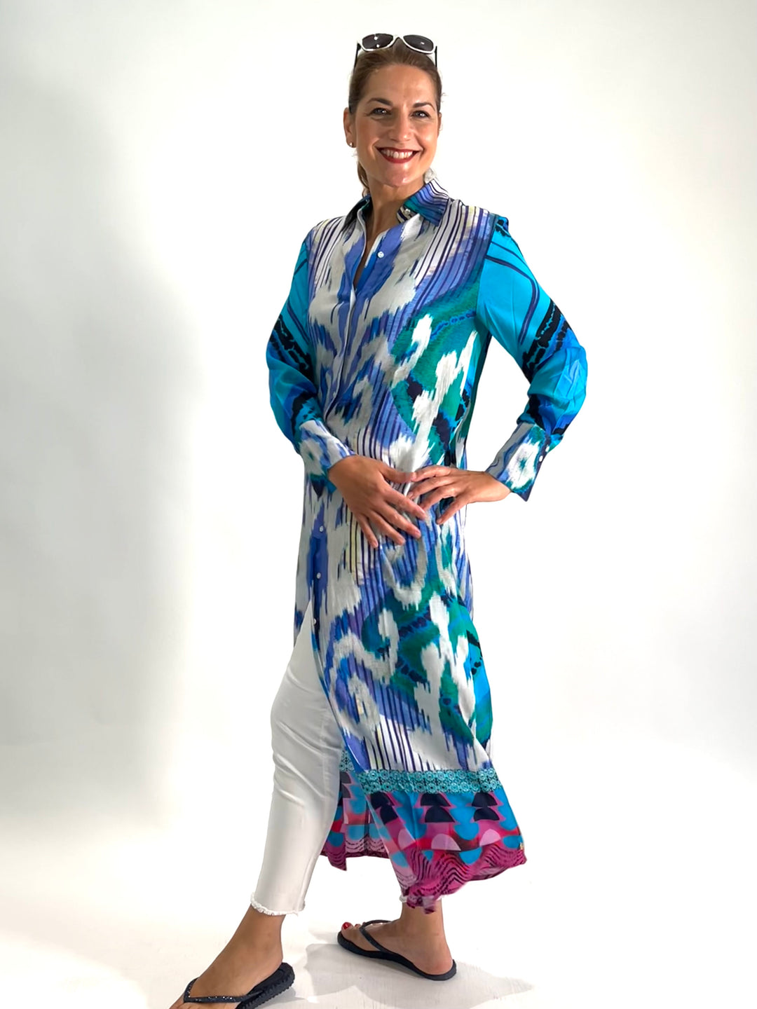 Hemdblusenkleid Maxi Azur