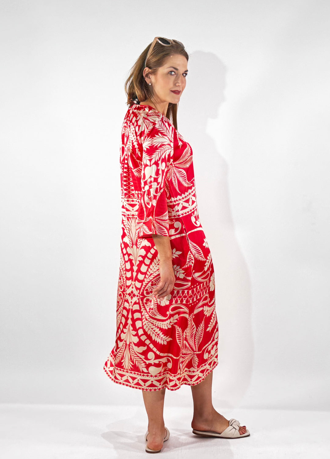 Midi-Sommerkleid in Satin