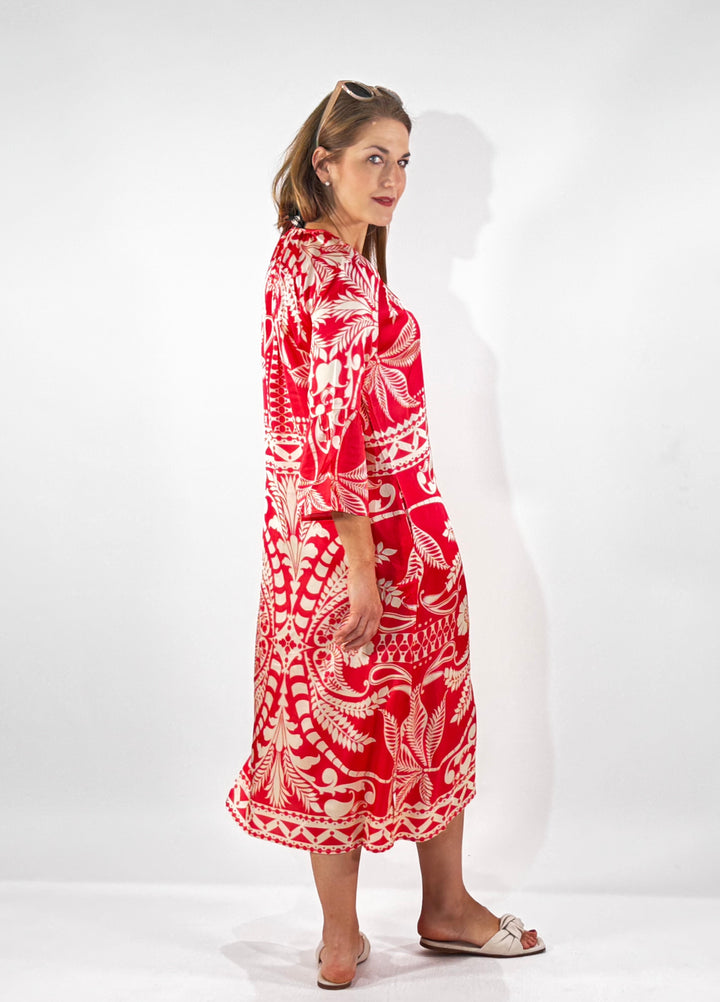 Midi-Sommerkleid in Satin