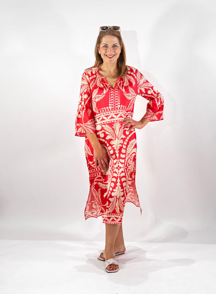 Midi-Sommerkleid in Satin