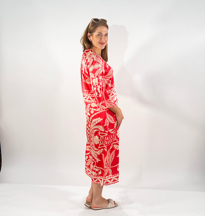 Midi-Sommerkleid in Satin