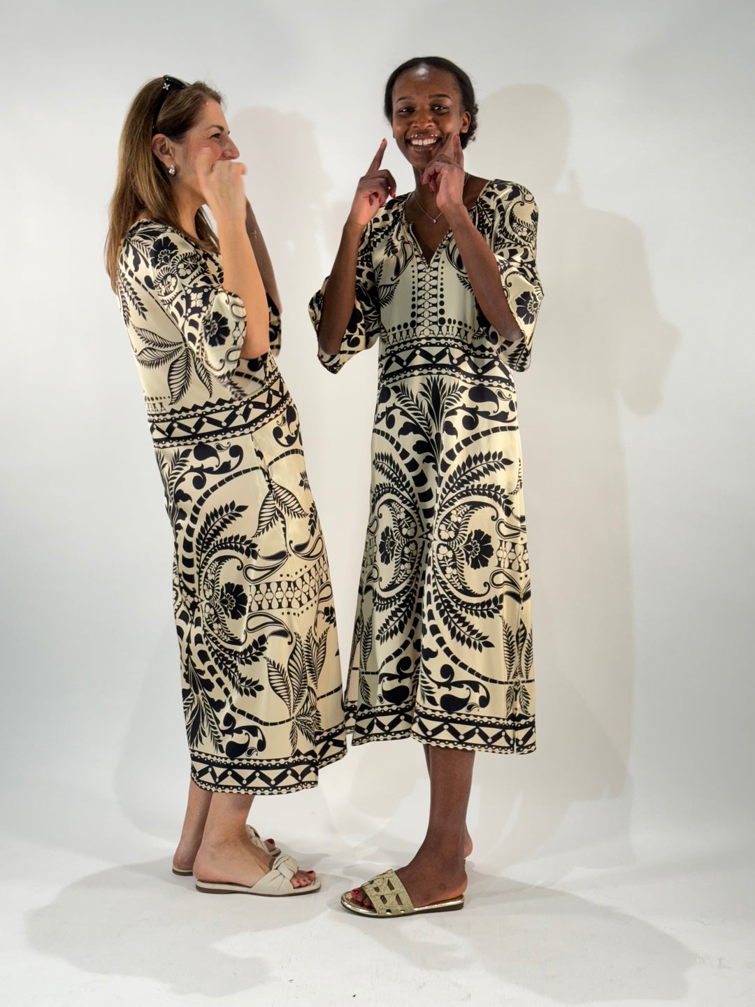 Midi-Sommerkleid in Satin