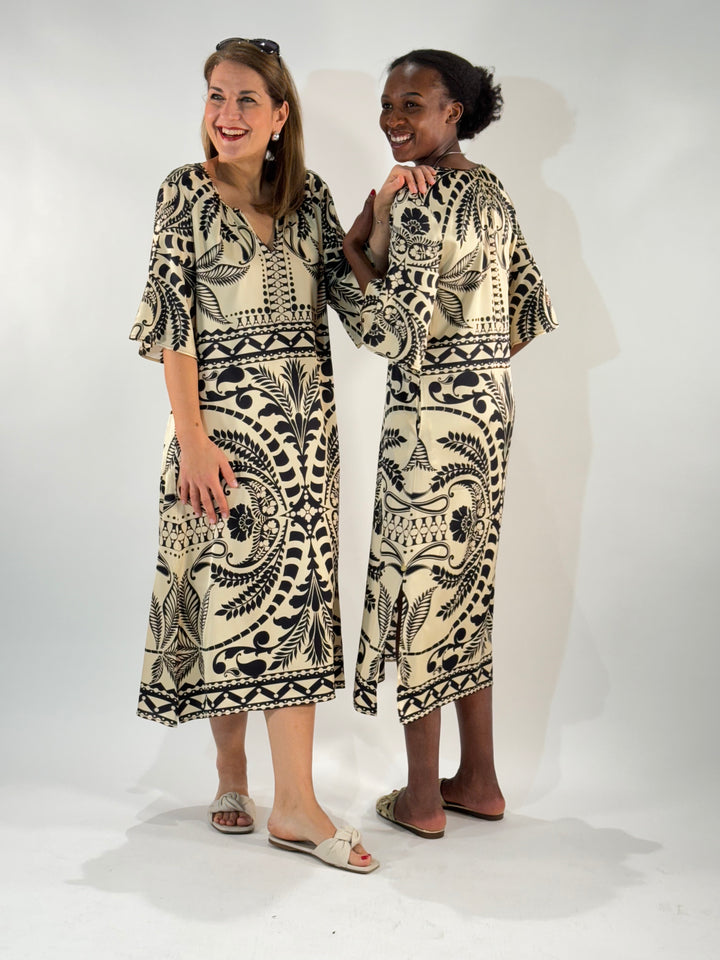 Midi-Sommerkleid in Satin