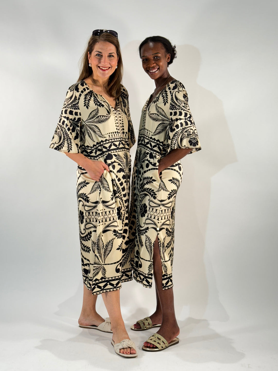 Midi-Sommerkleid in Satin