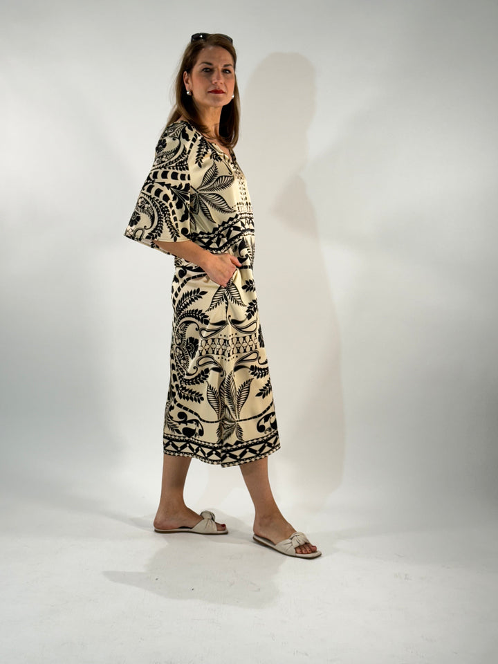 Midi-Sommerkleid in Satin