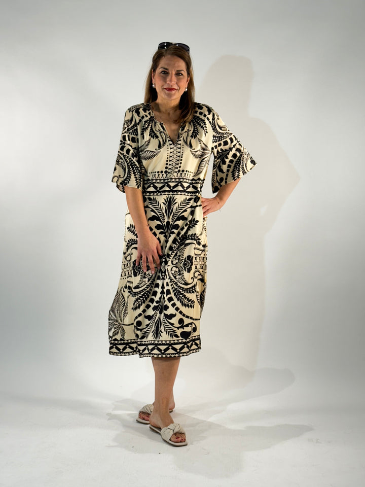 Midi-Sommerkleid in Satin