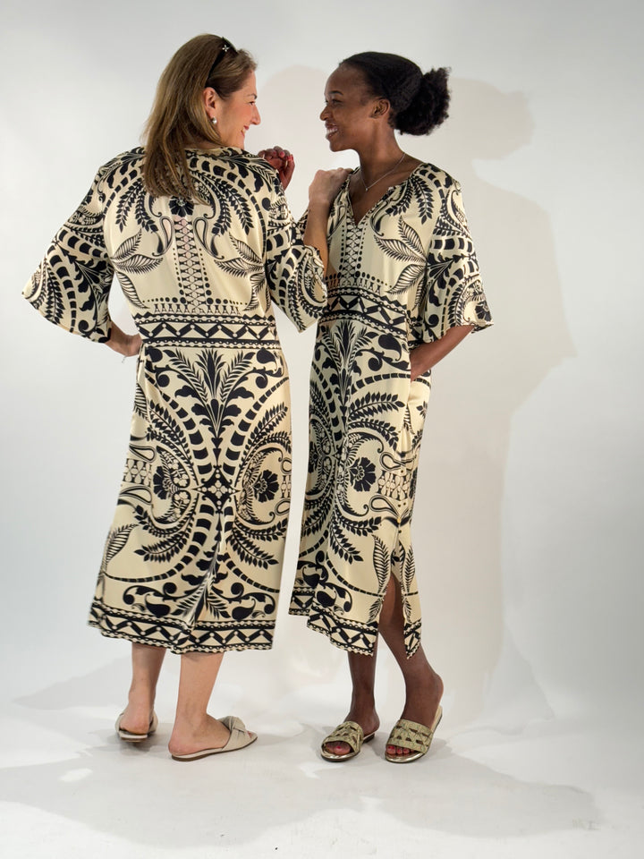 Midi-Sommerkleid in Satin