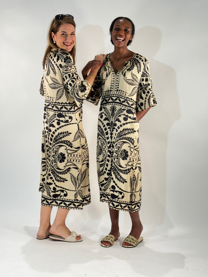 Midi-Sommerkleid in Satin