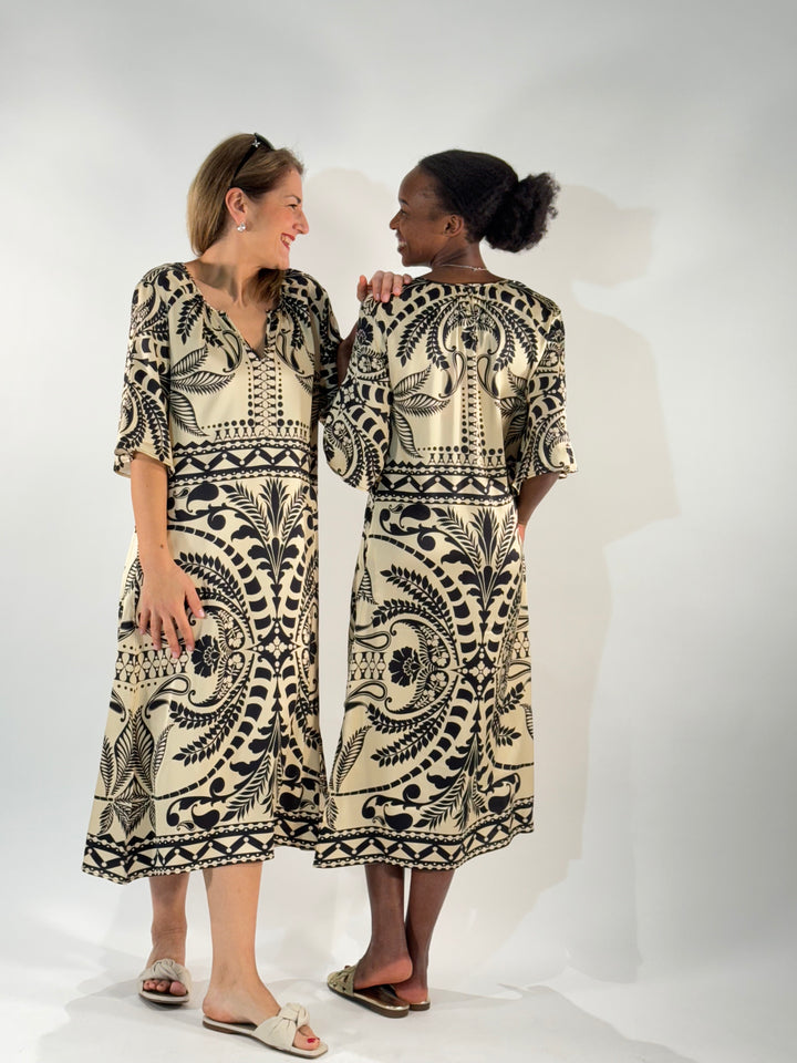 Midi-Sommerkleid in Satin