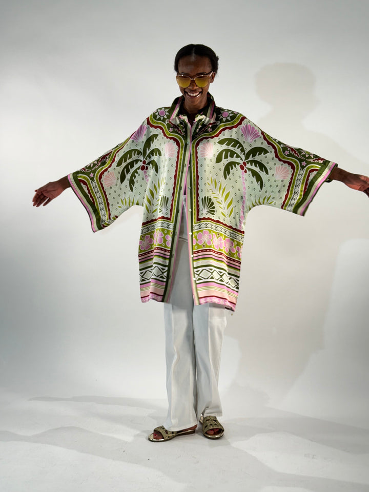 Hemdblusenkleid im Kimono-Style