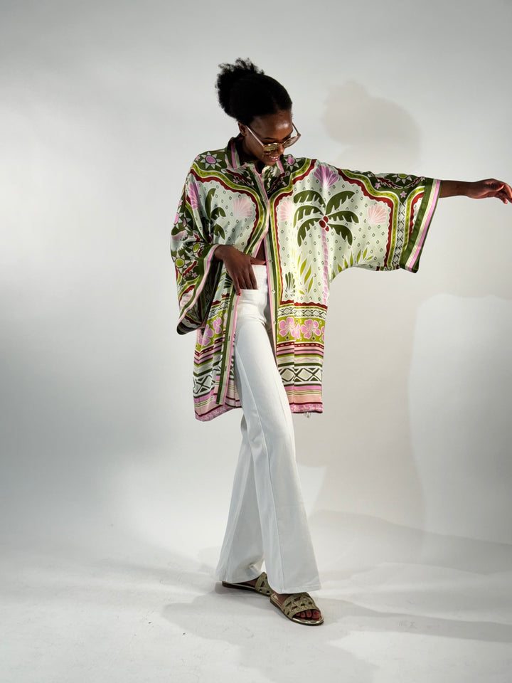 Hemdblusenkleid im Kimono-Style