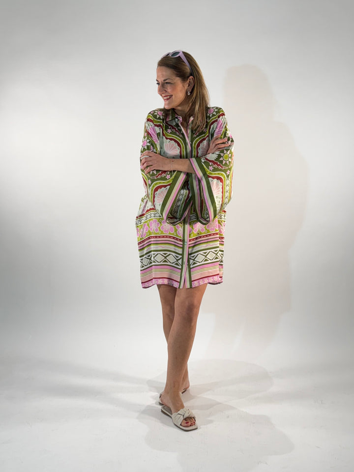 Hemdblusenkleid im Kimono-Style