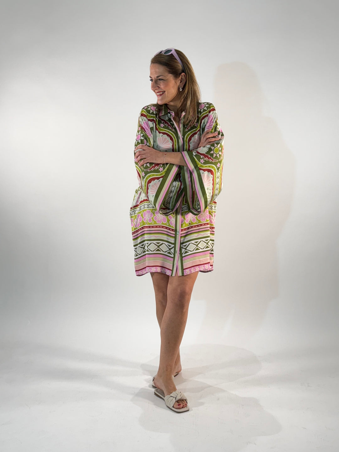 Hemdblusenkleid im Kimono-Style