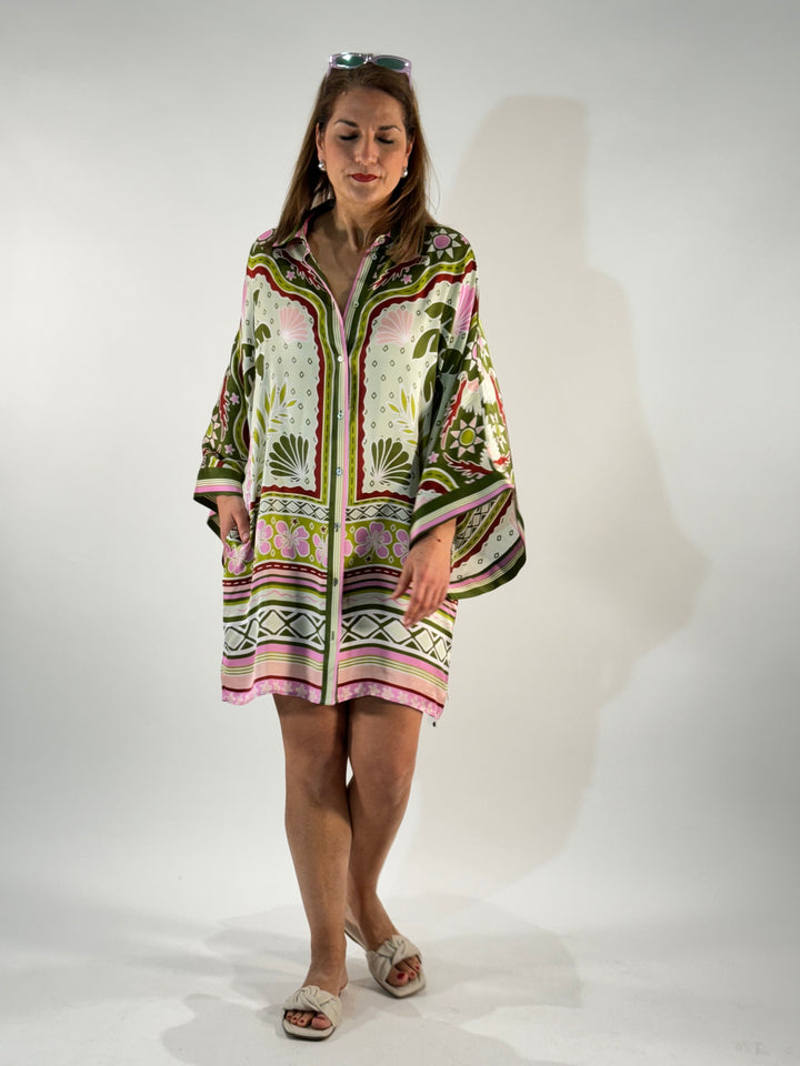 Hemdblusenkleid im Kimono-Style