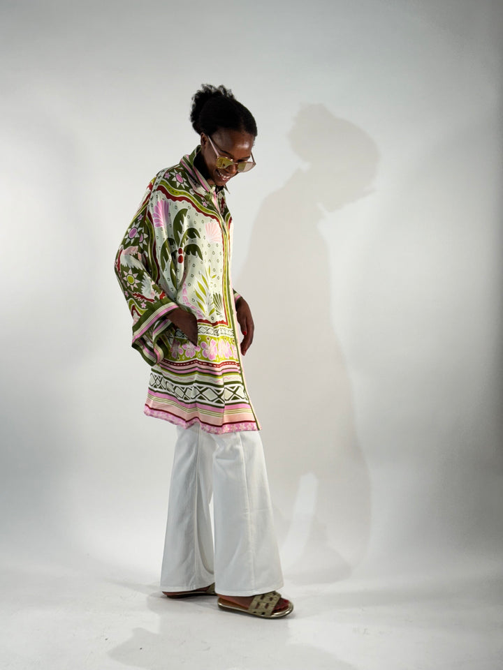 Hemdblusenkleid im Kimono-Style