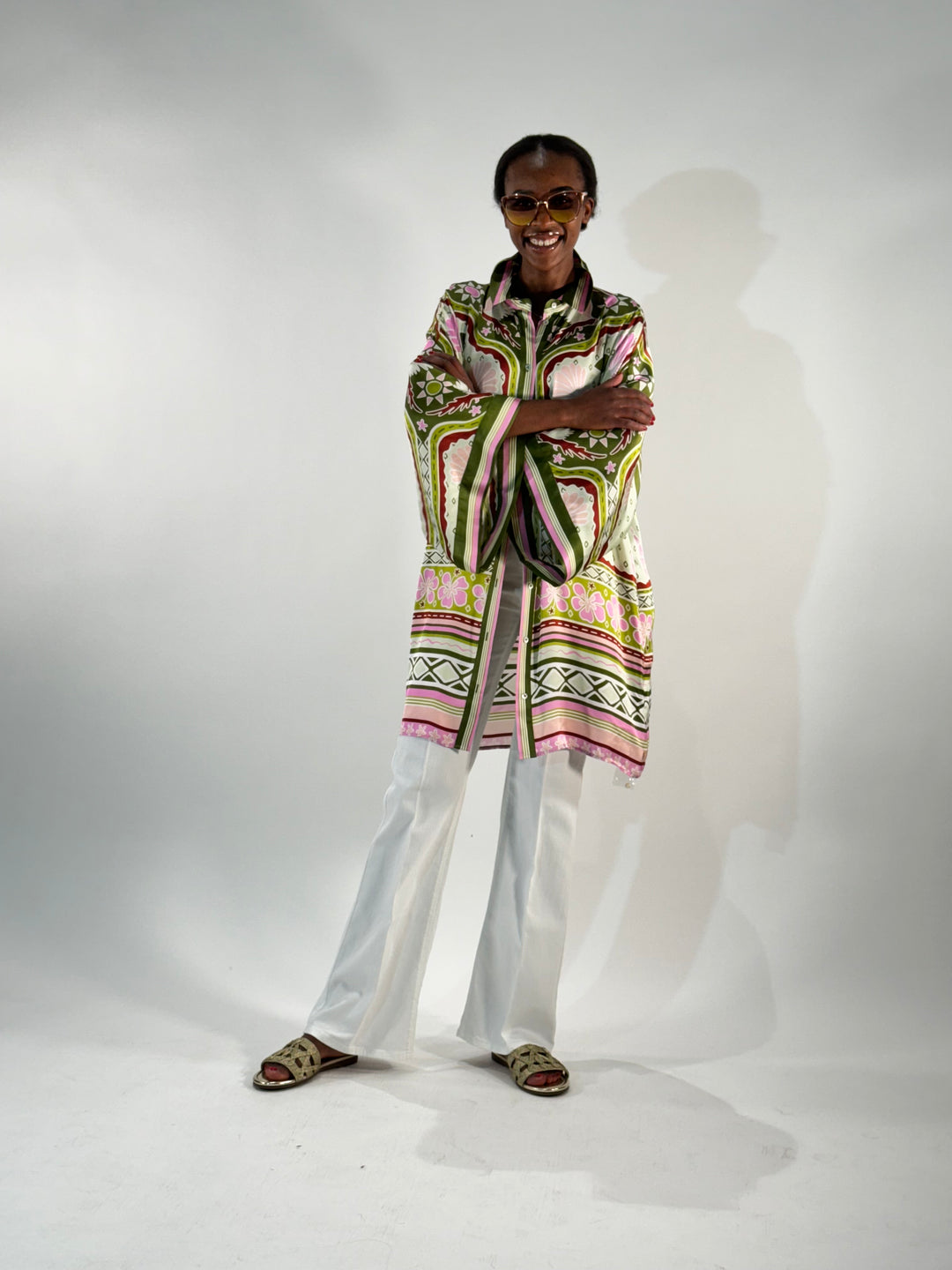 Hemdblusenkleid im Kimono-Style