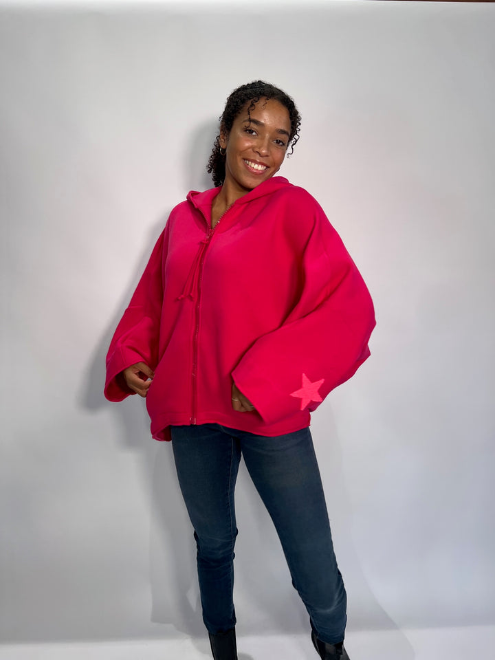 Outdoor Sweat-Jacke Oversize Pink