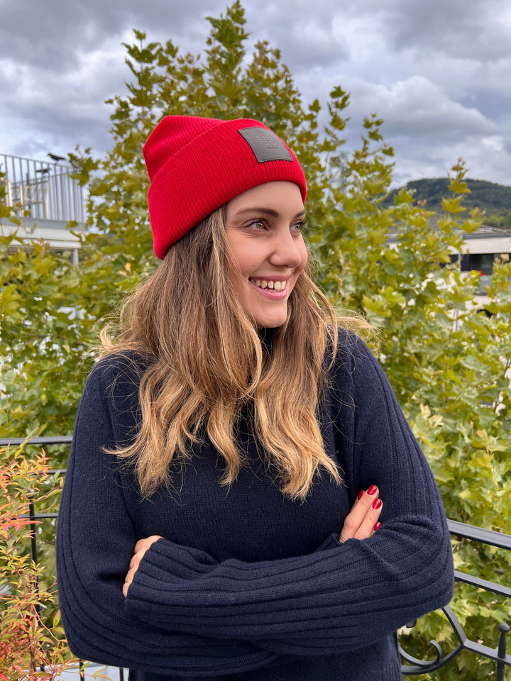 Bonnet tricoté en laine mérinos