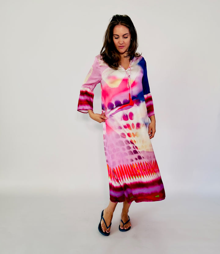Midi-Kleid in Batik-Design